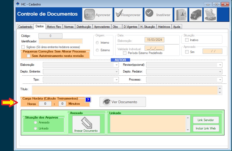 HCSGI - Controle de Documentos - Carga Horária