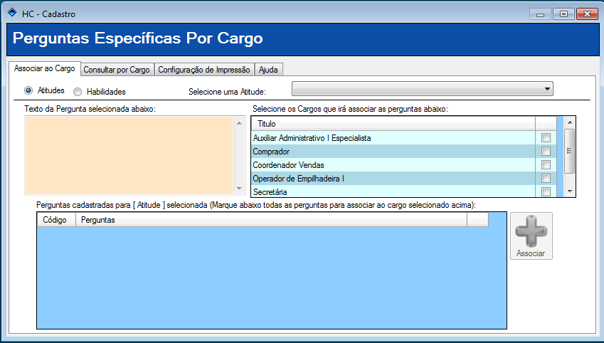 HCSGI - Perguntas específicas por cargo
