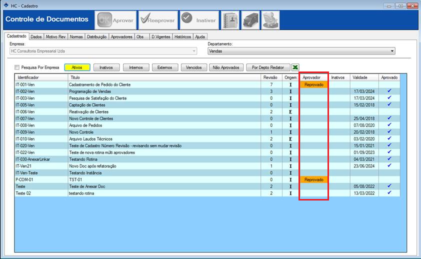HCSGI - Controle de Documentos